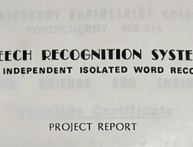 Speech Recongition - Speaker independent isolated word recognition