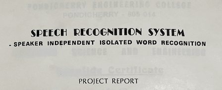 Speech Recongition - Speaker independent isolated word recognition